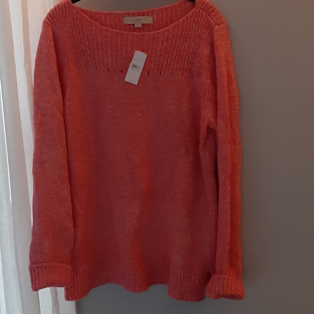 LOFT XL orange sweater NWT